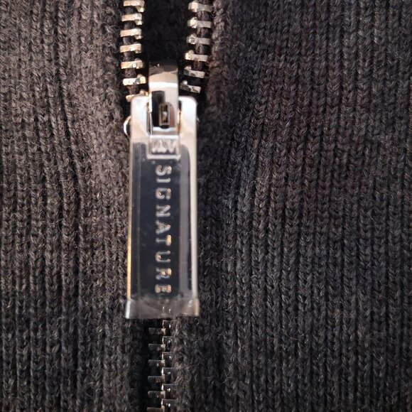 Jones New York Signature Woman Ladies Size 1X Dark Grey Wool Full Zip Cardigan - Picture 5 of 11